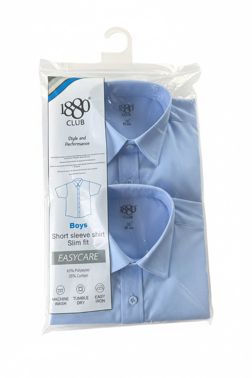 1880 Club Blue Slim Fit Shirt Twin Pack