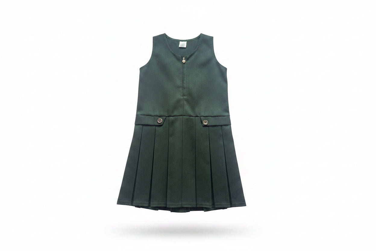 Girl's Pleated School Pinafore