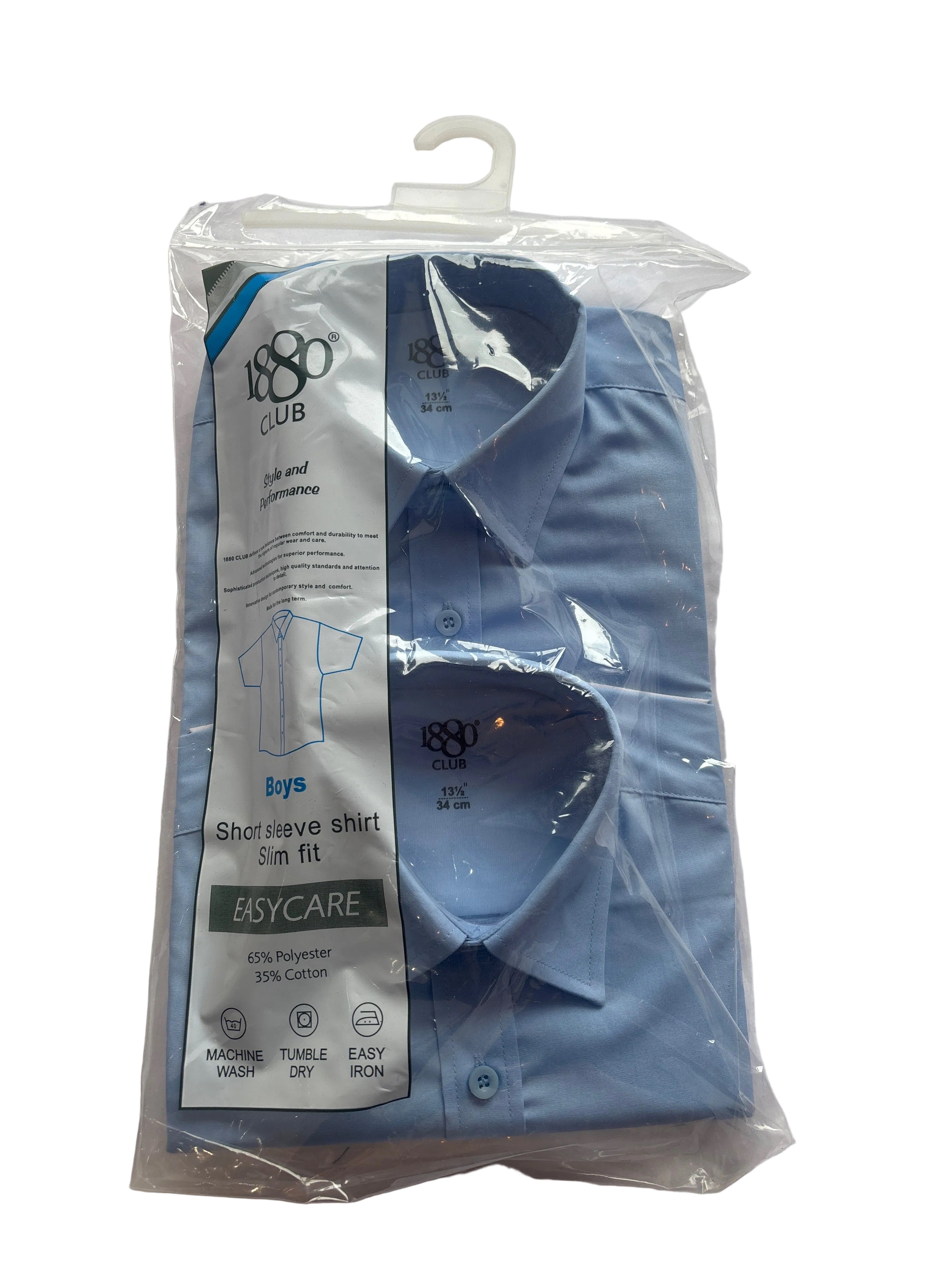 1880 Club Blue Slim Fit Shirt Twin Pack