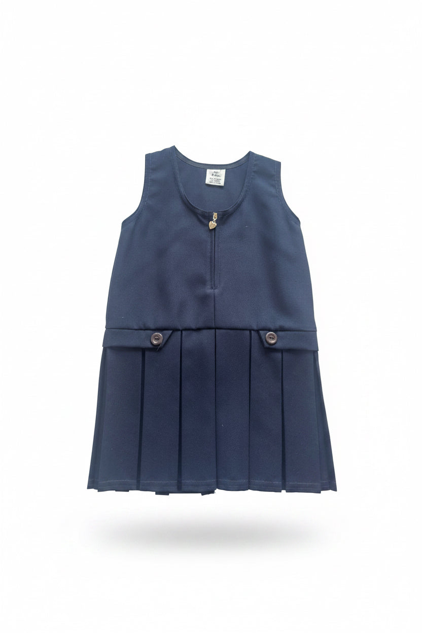 Girl's Pleated School Pinafore