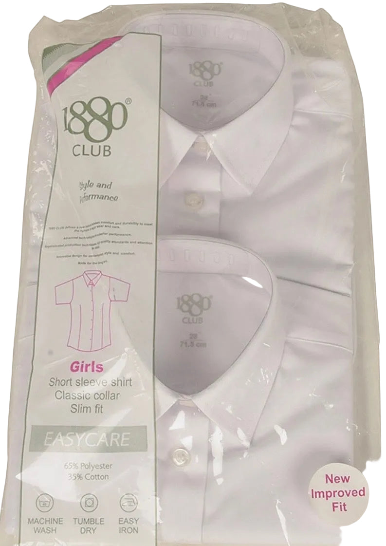 1880 Club White Slim Fit Blouse Twin Pack